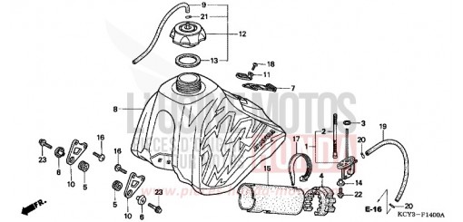 RESERVOIR A CARBURANT XR400RY de 2000